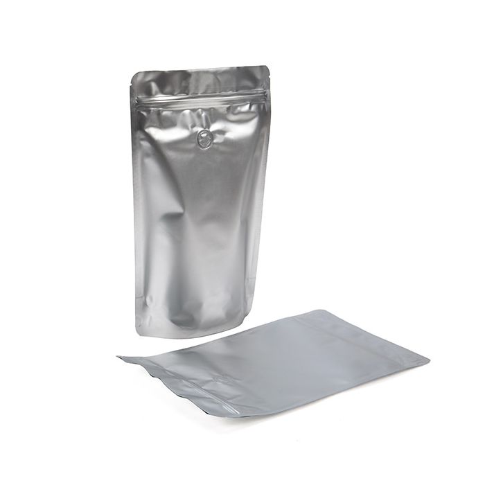 Doypack Argent 17,1x8,9x28,6cm avec valve (100 pièces) [ZBGM4SV]