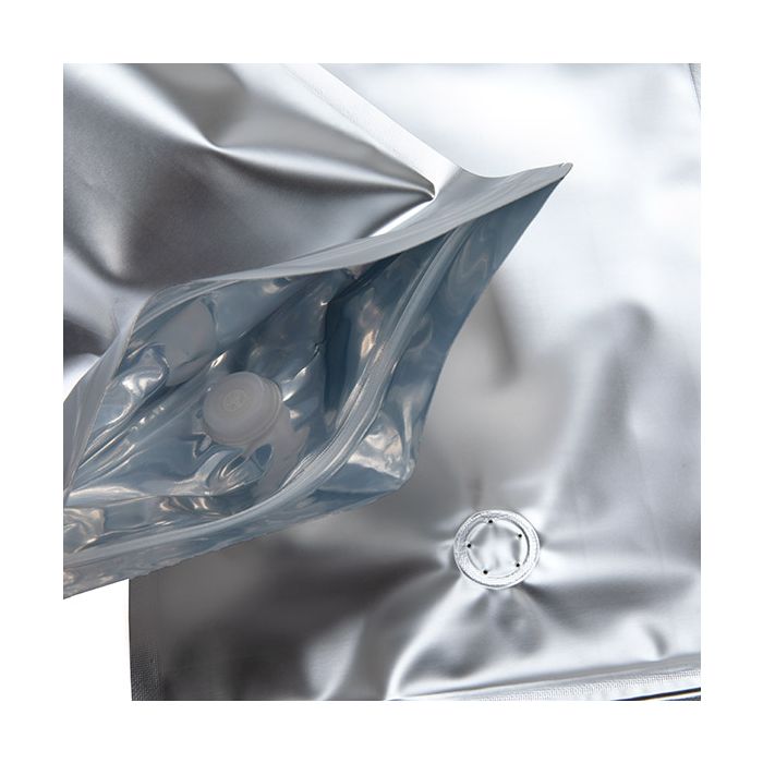 Doypack Argent 17,1x8,9x28,6cm avec valve (100 pièces) [ZBGM4SV]