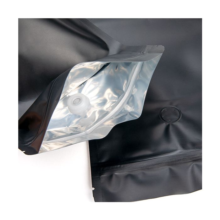 Doypack Noires 14,9x8,9x23,2cm avec valve (100 pièces) [ZBGM7MBV]