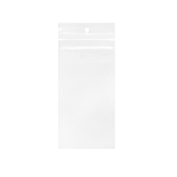 Sachet zip à transparence cristalline avec trou de suspension 7,6x15,2cm (100 pièces) [ZR36]