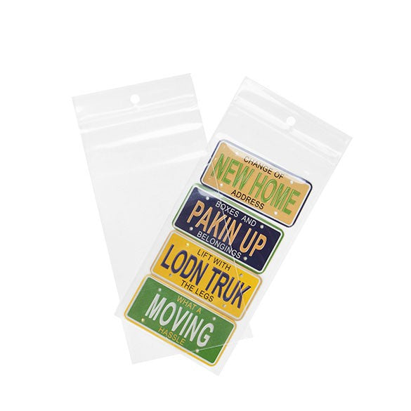 Sachet zip à transparence cristalline avec trou de suspension 7,6x15,2cm (100 pièces) [ZR36]