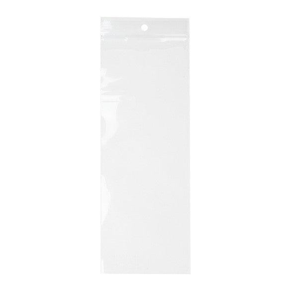 Sachet zip à transparence cristalline avec trou de suspension 7,6x20,3cm (100 pièces) [ZR38]