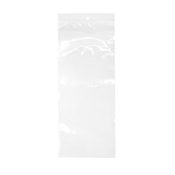 Sachet zip à transparence cristalline avec trou de suspension 12,7x30,5cm (100 pièces) [ZR512]