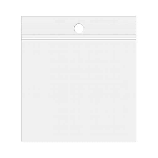 Sachet zip à transparence cristalline 100 microns avec trou pour suspension 5,1x5,1cm (100 pièces) [Z4R22]