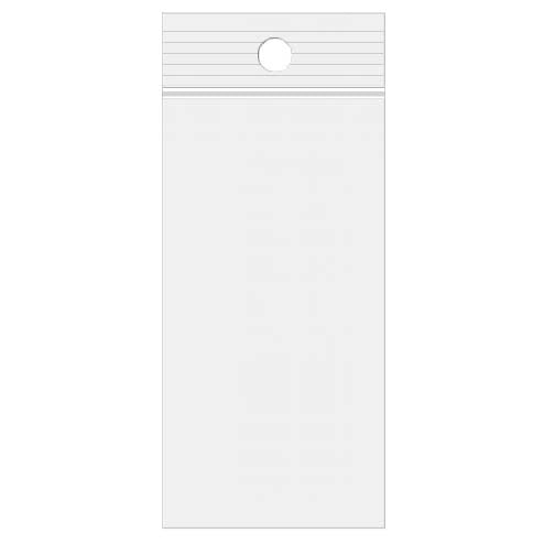 Sachet zip à transparence cristalline avec trou de suspension 7,6x20,3cm (100 pièces) [ZR38]