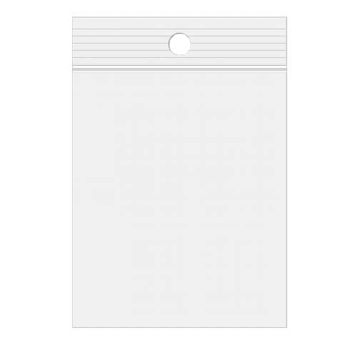 Sachet zip à transparence cristalline 75 microns avec trou pour suspension 6,4x7,6cm (100 pièces) [Z3R2H3]