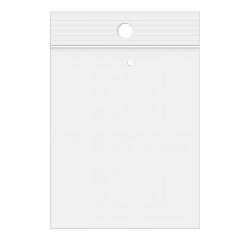 Sachet zip à transparence cristalline avec trou de suspension + trou d'aération 10,2x12,7cm (100 pièces) [ZR45V]