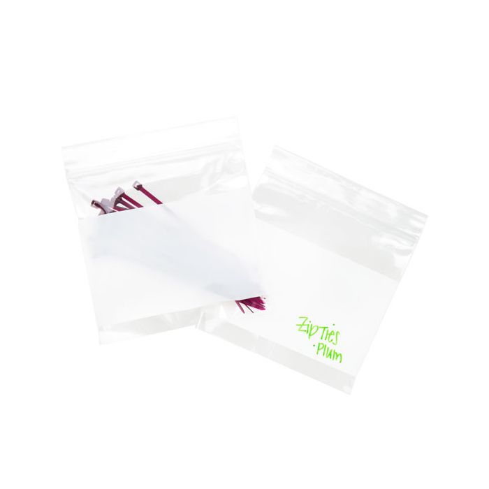 Grip Seal Bags with Write-on-Panel 10x10cm Crystal Clear PP 50 micron