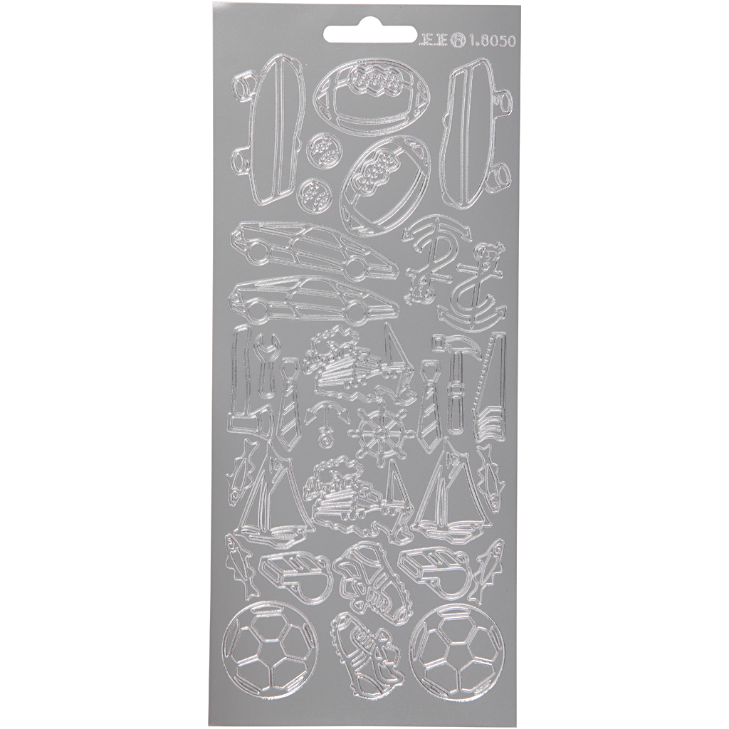 Bild von Autocollants, argent, sport, 10x23 cm, 1 flles