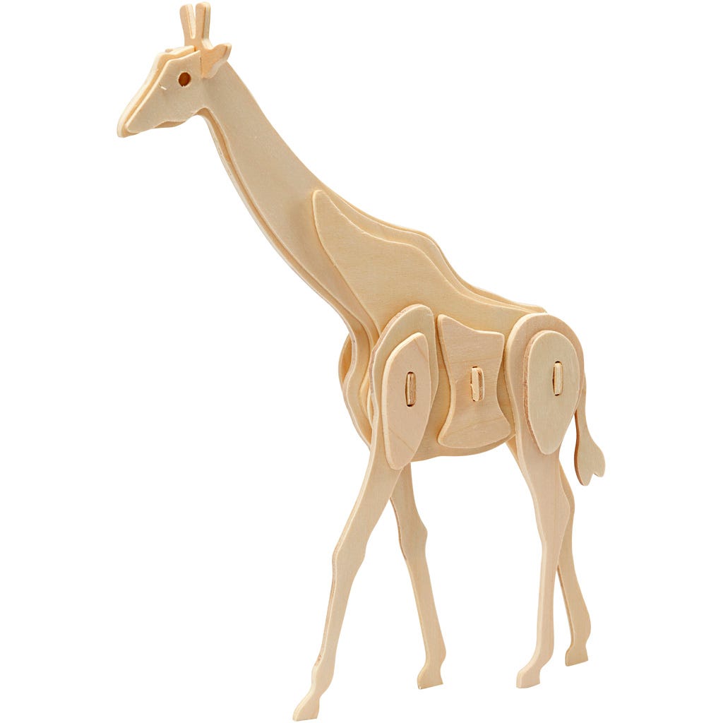 Image de Figurine à assembler en 3D, girafe, dim. 20x4,2x25 cm, 1 pièce | Jouets Articles en Bois Produits de Décoration | 8719346239273
