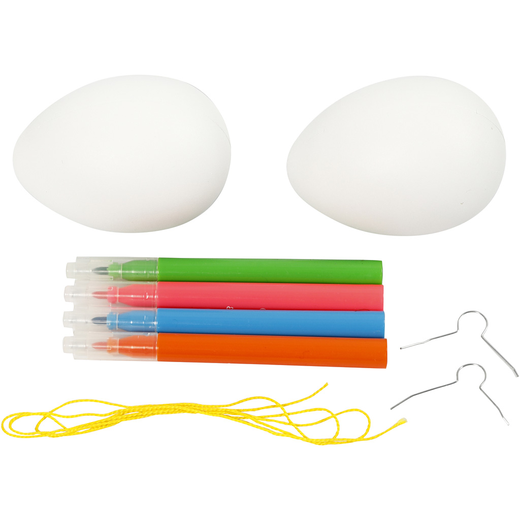 Image de Mini Kit DIY, oeufs à suspendre, 1 Pq. | Boules en plastique Articles Plastique et Acrylique Produits de Décoration Pâques | 8719346245236