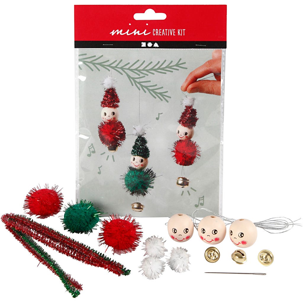 Image de Mini Kit DIY, lutins de Noël comme décoration à suspendre, 1 Pq. | Articles Décoration Divers Décoration et Accessoires DIY Noël | 8719346240460