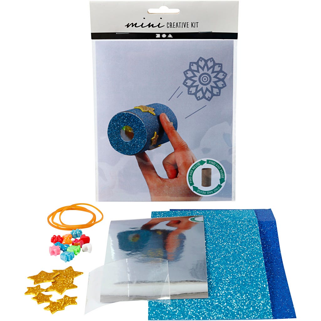 Image de Mini Kit DIY, Kaléidoscope à partir d'un rouleau de papier toilette, 1 Pq. | Articles papier mâché divers Articles en Papier Mâché Produits de Décoration | 8719346240774