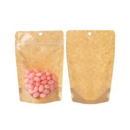 Doypack Transparentes/Kraft 10,2x6x15,2cm Trou de suspension (100 pièces) [ZBGKC2H]