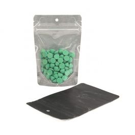 Doypack Transparentes/Noires 10,2x6x15,2cm | 57g Trou de suspension (100 pièces) [ZBGR2BCH]