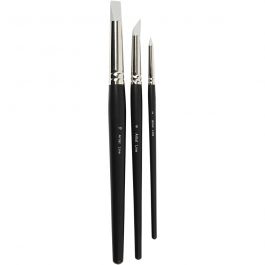 Artist Line, dim. 2+6+10, L : 19-25 cm, L : 6+10+15 mm, Plat,rond, 3 pièces/ 1 Pq. [HOB-100274]