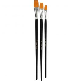 Pinceaux Gold Line, dim. 12+16+20, L : 30-33 cm, L : 12-20 mm, Plat, 3 pièces/ 1 Pq. [HOB-100276]