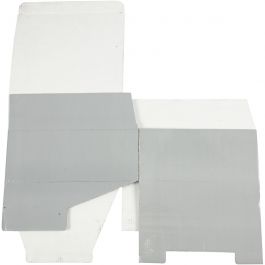 Boîte cadeau, H : 10 cm, L : 25 cm, L : 22 cm, gris clair, 1 pièce [HOB-100576]