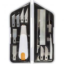 Fiskars Set de couteaux, ciseaux et scies, L : 15 cm, L : 3 cm, 1 set [HOB-1024385]