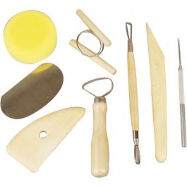 Outils de boucle en argile, arrondies, L : 20 cm, 6 pièces/ 1 Pq. [HOB-10304]