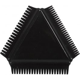 Peigne à structure en caoutchouc, dim. 9 cm, noir, 1 pièce [HOB-10463]