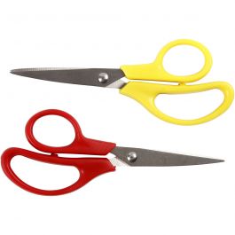 Ciseaux enfants - set, L : 12,5 cm, pointus, droitier & gaucher, 12 pièces/ 1 Pq. [HOB-11222]