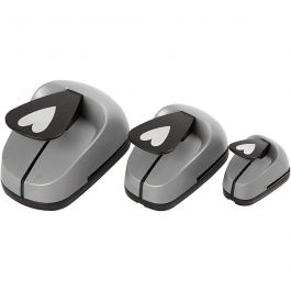 Perforatrices fantaisie, coeur, dim. 25+49+75 mm, 3 pièces/ 1 Pq. [HOB-11287]