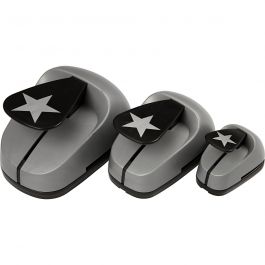 Perforatrices fantaisie, étoile, dim. 25+49+75 mm, 3 pièces/ 1 Pq. [HOB-11288]