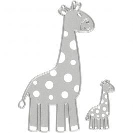 Gabarit de coupe et matrice de découpe, girafe, dim. 54x92+21x35 mm, 1 pièce [HOB-118007]