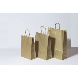 Sac de course Or Papier Kraft 100 g/m2 32+12x41cm (50 pièces) [PAM3241GO]
