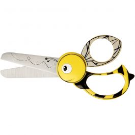 Fiskars Ciseaux Animaux pour Enfants, Abeille, L : 13 cm, 1 pièce [HOB-1379]