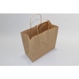 Sac de shopping en kraft 90 g/gm poignées torsadées 18x8x22cm (50 pcs) [PAMB1822]