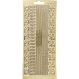 Autocollants, bordures, feuille 10x23 cm, or, 1 flles [HOB-170024]