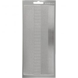 Autocollants, bordures, feuille 10x23 cm, argent, 1 flles [HOB-170029]