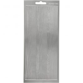 Autocollants, bordures, feuille 10x23 cm, argent, 1 flles [HOB-170048]