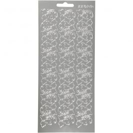 Autocollants, feuilles, feuille 10x23 cm, argent, 1 flles [HOB-170102]