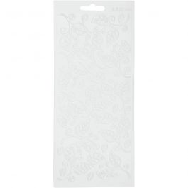 Autocollants, feuilles, feuille 10x23 cm, blanc, 1 flles [HOB-170126]