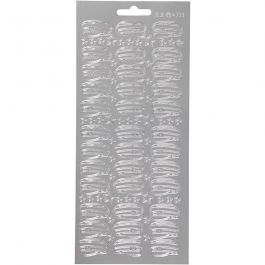 Autocollants, chapeau, feuille 10x23 cm, argent, 1 flles [HOB-170209]