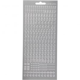 Autocollants, chiffres, feuille 10x23 cm, argent, 1 flles [HOB-170213]