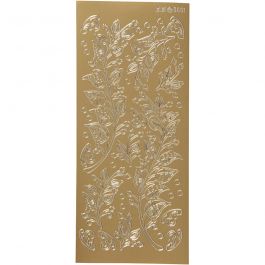 Autocollants, feuilles, feuille 10x23 cm, or, 1 flles [HOB-170238]