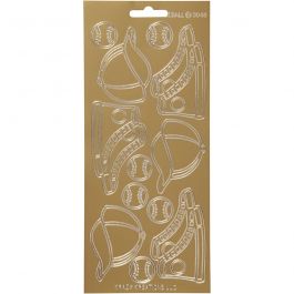 Autocollants, marguerites, feuille 10x23 cm, or, 1 flles [HOB-170248]