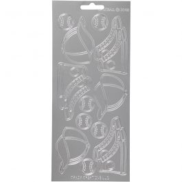 Autocollants, sport, feuille 10x23 cm, argent, 1 flles [HOB-170249]