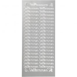 Autocollants, velkommen, feuille 10x23 cm, argent, 1 flles [HOB-170262]