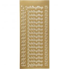 Autocollants, guldbryllup, feuille 10x23 cm, or, 1 flles [HOB-170282]