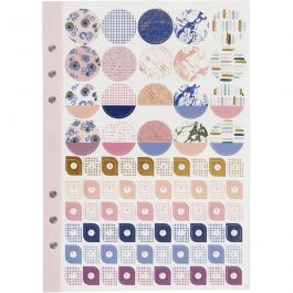 Livre d'autocollants, fleurs, A5, or, violet, rose, 1 pièce [HOB-192658]