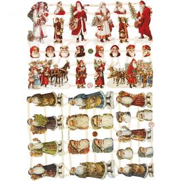 Découpes vintage, Père Noël, feuille 16,5x23,5 cm, 2 flles/ 1 Pq. [HOB-19366]