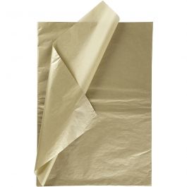Papier de Soie, feuille 50x70 cm, 17 gr, or, 6 flles/ 1 Pq. [HOB-200891]