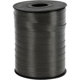 Ruban cadeau, L : 10 mm, brillante, noir, 250 m/ 1 rouleau [HOB-20213]