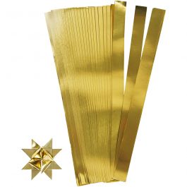 Bandes de papier étoiles, L : 73 cm, d 11,5 cm, L : 25 mm, or, 100 bandes/ 1 Pq. [HOB-20724]