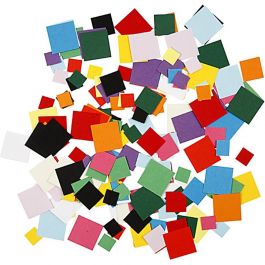 Mosaïques en papier cartonné, carré, dim. 10+15+20 mm, 180 gr/ 1 Pq. [HOB-21012]
